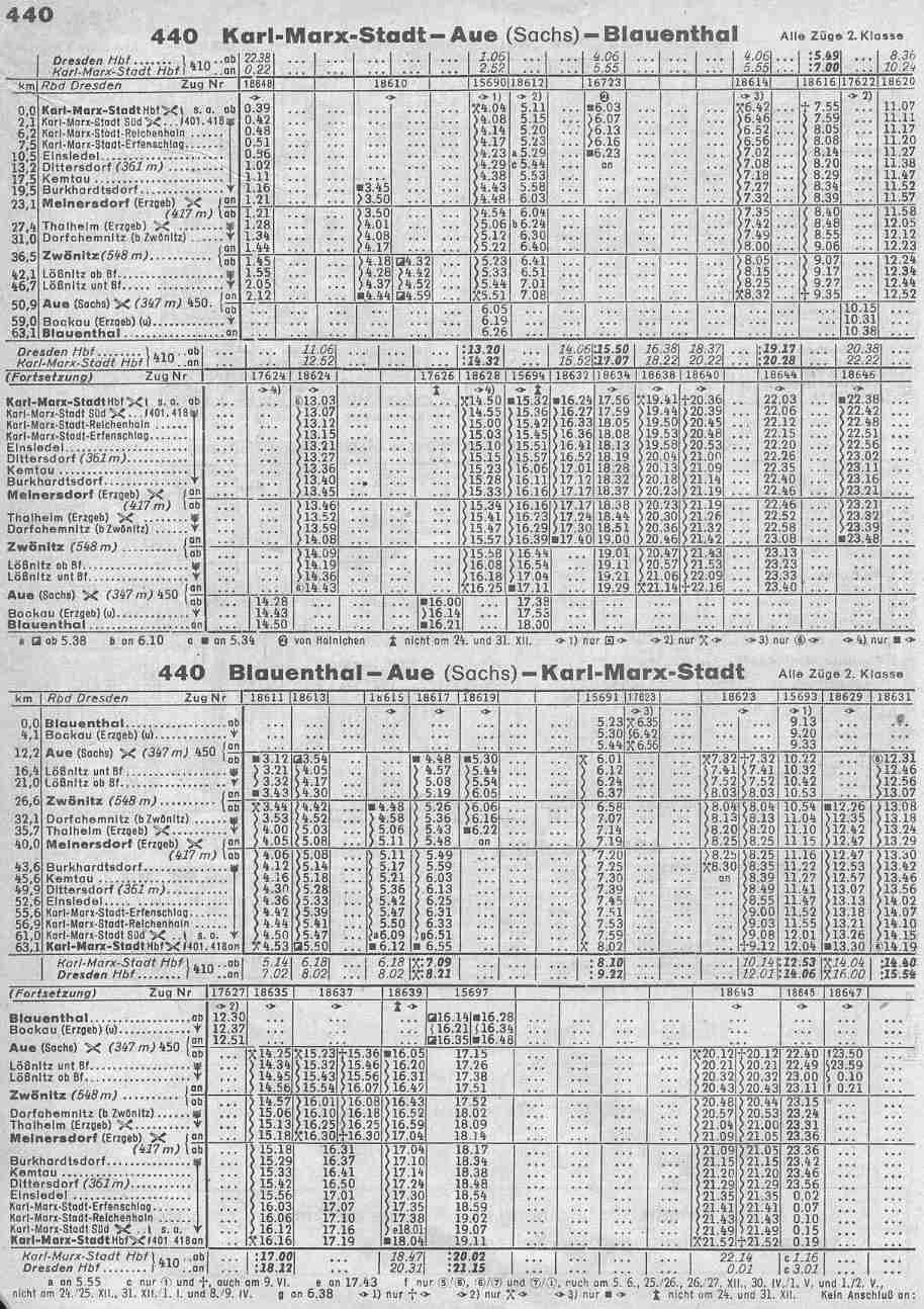 440 Karl Marx Stadt-Blauenthal <-->