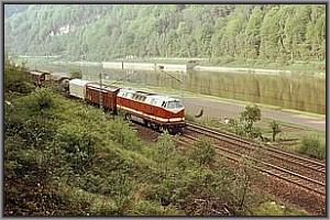 119 045 mit Gterzug vor Schna