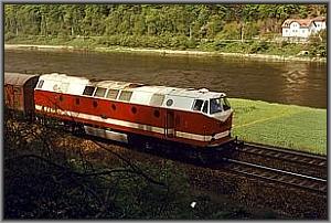 119 043 mit Gterzug vor Schna