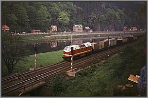 119 045 mit Gterzug bei Schna