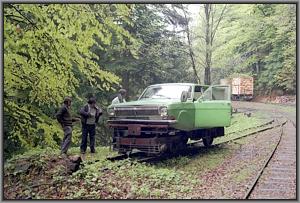 Wolga-Draisine auf der Drehscheibe in Siclau