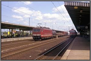 155 157 mit Gterzug Richtung Seddin in Flughafen Berlin-Schnefeld