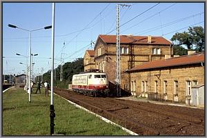 103 154 als Rangierfahrt zum IC 540 in Michendorf