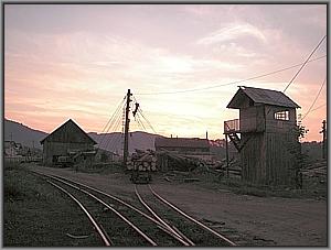 Waldbahnhof in der Dmmerung
