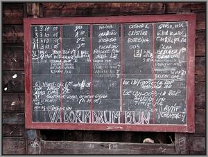 Abfahrtstafel in Viseu de Sus