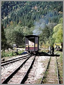 entgleister Packwagen in Poiana Novat