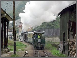 entschwindender Touristenzug
