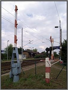 Halbschranke in Landsberg Sd