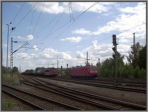 155 083 begegnet 185 180 in Leipzig-Mockau