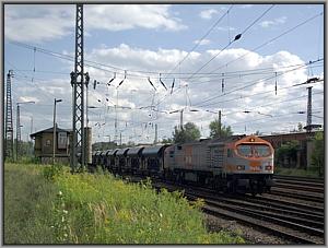 V 330.3 der Havellndischen Eisenbahn mit DGS 90965 in Leipzig-Mockau