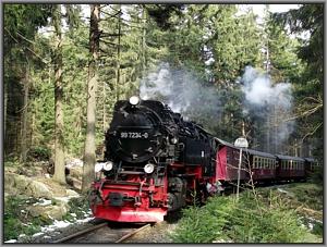 Zum Vergrößern auf das Bild klicken! Dort können Sie auch blättern und die Bildunterschriften lesen! 99 7234 mit P 8939 zum Brocken vor Schierke
