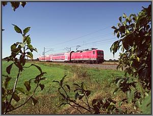 114 015 mit RB-D 17745 nach Falkenberg unt Bf